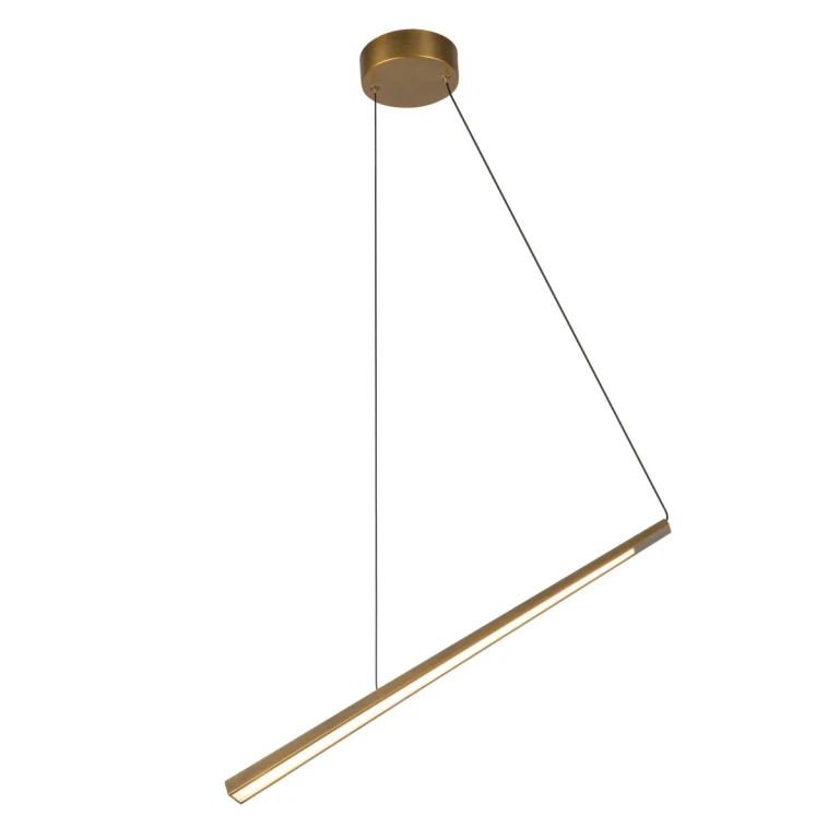 Vintage Brass LED Linear Pendant from the Lex Collection