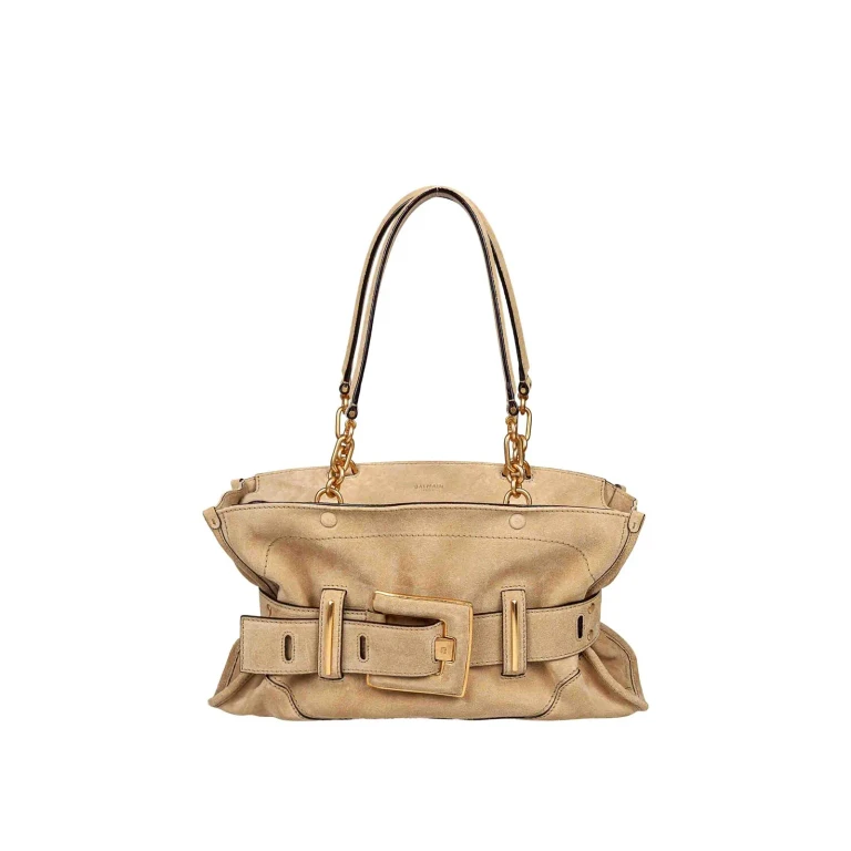 Balmain Sac Porté Épaule - Beige