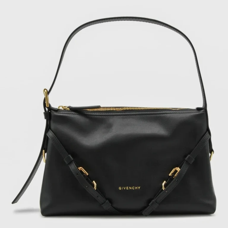 Black Leather Voyou Shoulder Bag