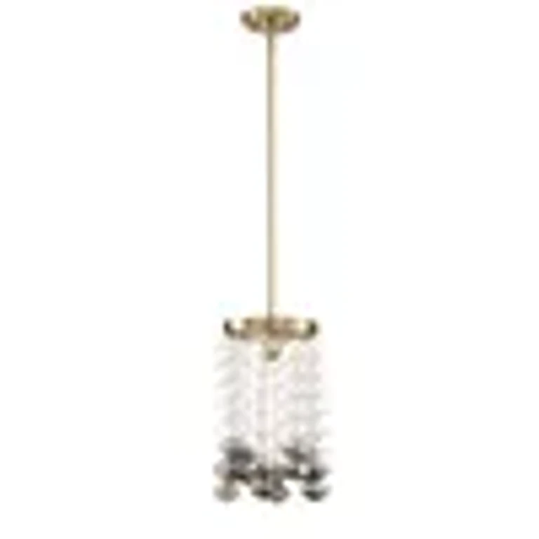Brushed Gold One Light Mini Pendant from the Villa Rose Collection