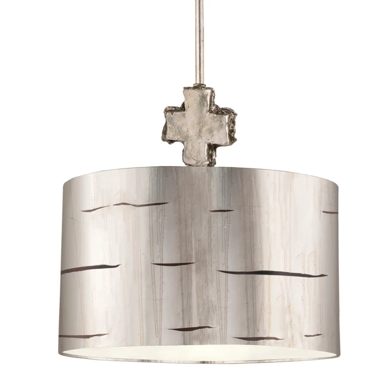 Silver Leaf and Glaze One Light Pendant from the Fragment Collection