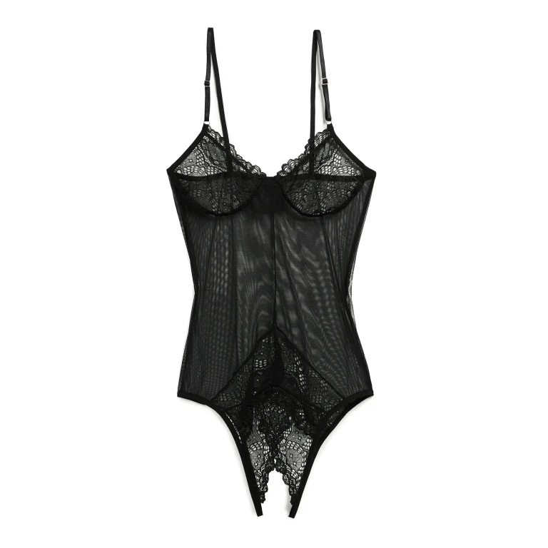 Only Hearts Whisper Sweet Nothings Coucou Bodysuit Black L