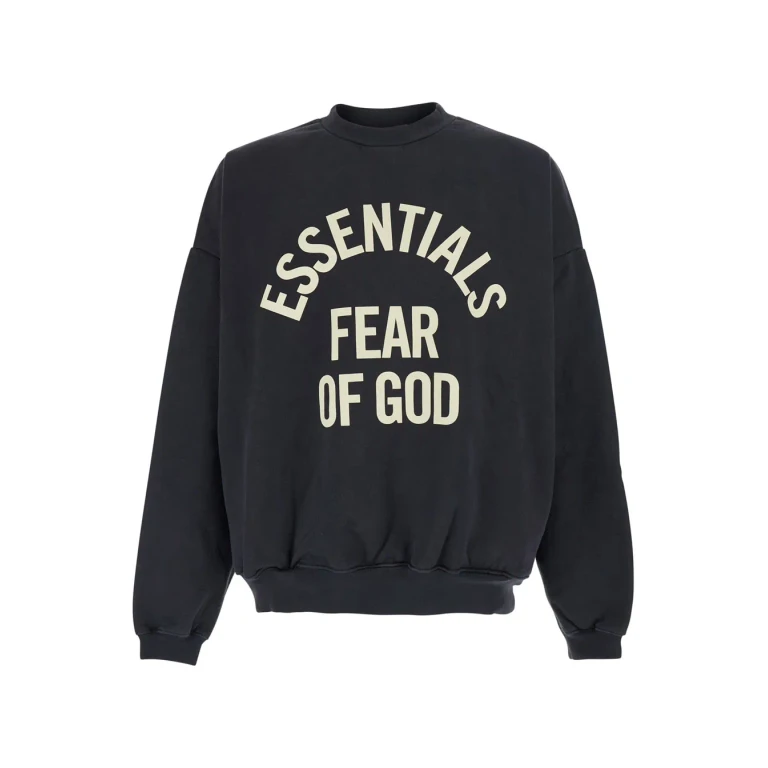 Fear of God Black campus 90s Crewneck Sweatshirt Essentials With Round Neck And Long Sleeves