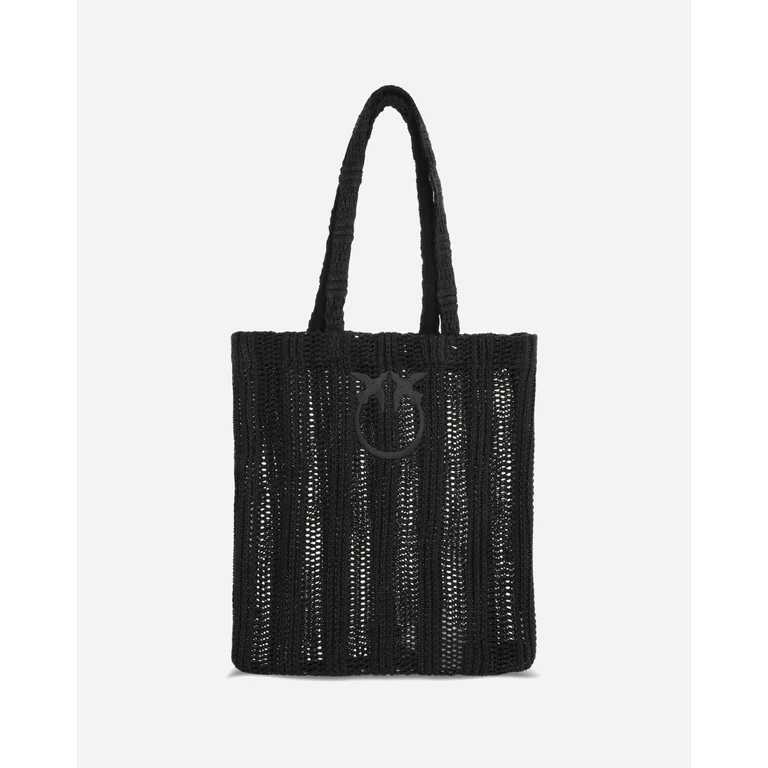 PINKO Medium Easy Tote Bag in raffia Female UNI