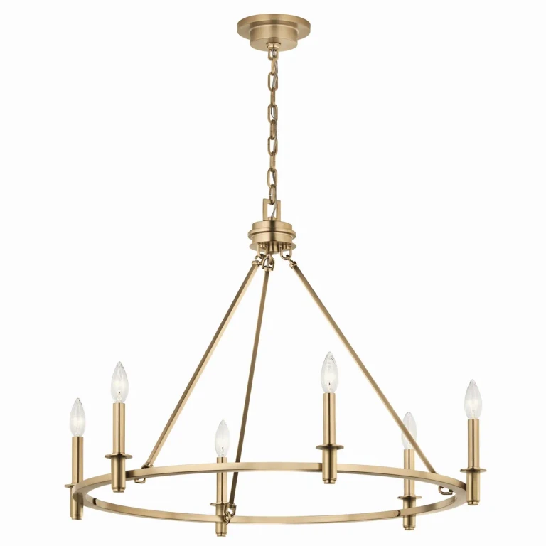 Champagne Bronze Six Light Chandelier from the Carrick Collection