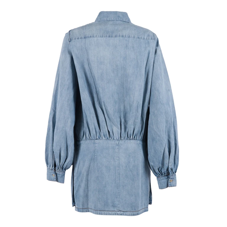 7 For All Mankind UTILITY MINI DRESS Chambray Loft Blue Cotton - Women
