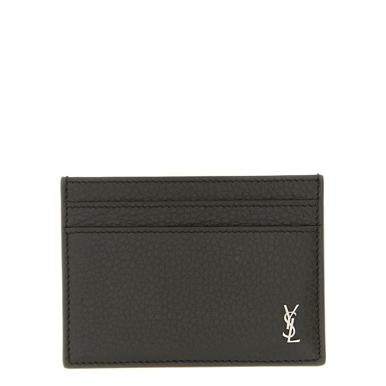 Saint Laurent Brown Calfskin Cardholder Accessory - Men