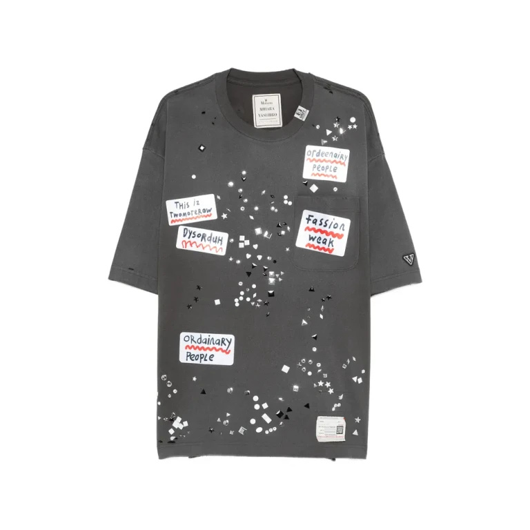 Maison Mihara Yasuhiro Sticker-embellished T-shirt