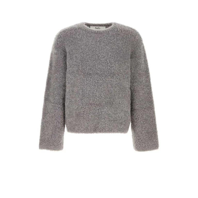 Sefr Grey Stretch Mohair Blend Jermaine Sweater Fuzzybouclé Maglieria - Men