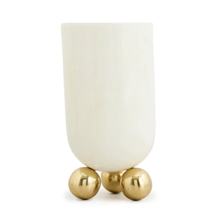 Jonathan Adler Fontana Vase White/Gold One Size
