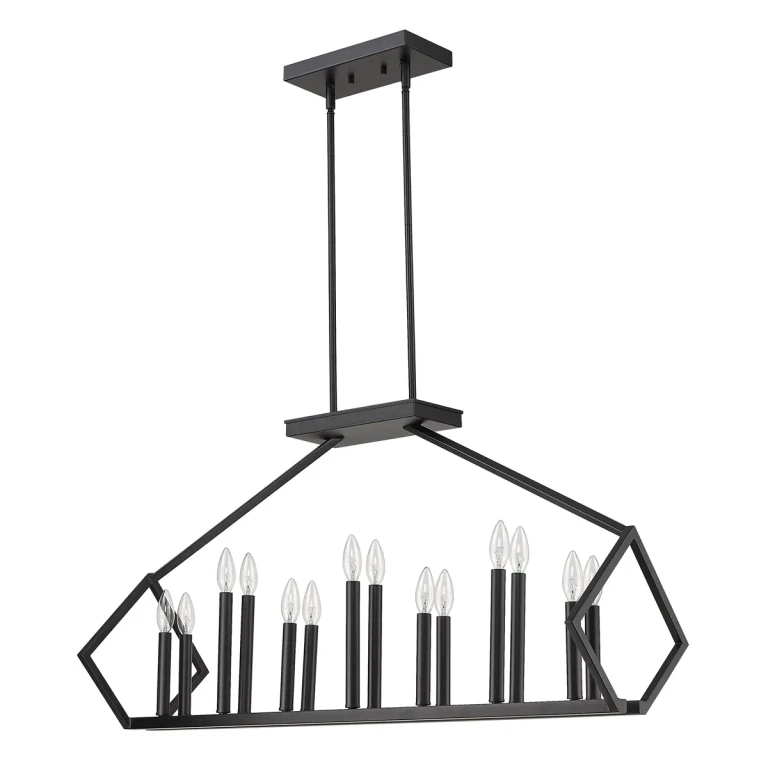 Matte Black 14 Light Island Pendant from the Luca Collection
