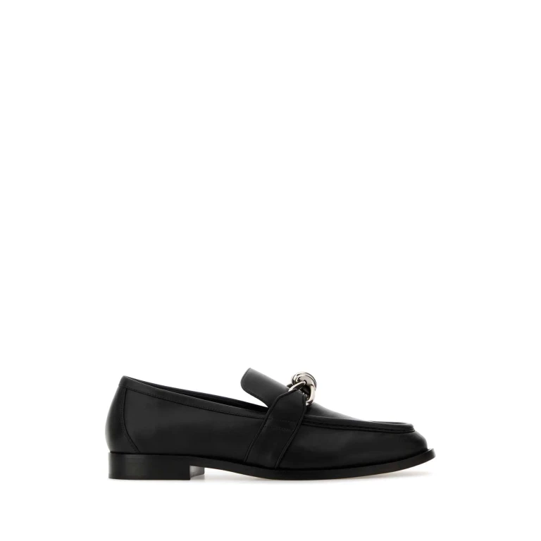 Bottega Veneta Black Leather Astraire Loafers