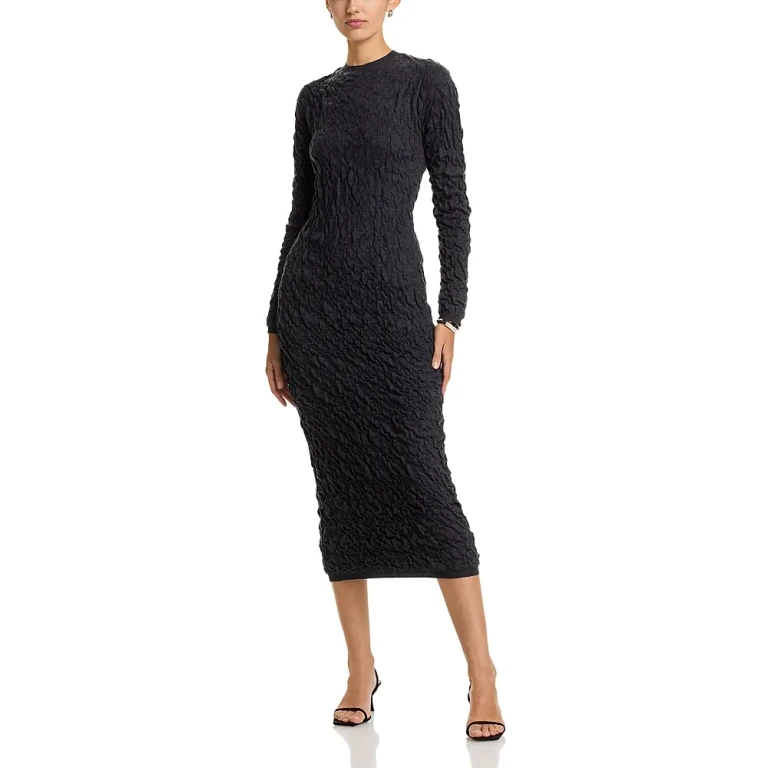 Fabiana Filippi Embossed Effect Wool Midi Dress