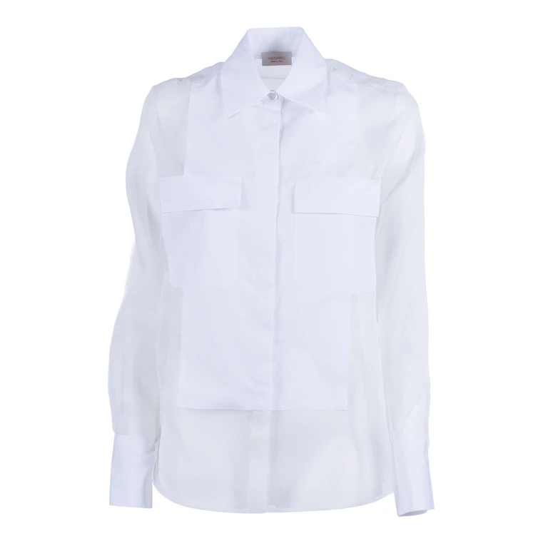Mazzarelli Camicie Silk Mod Josephine White Cotton Fabric 2 Shirt - Women