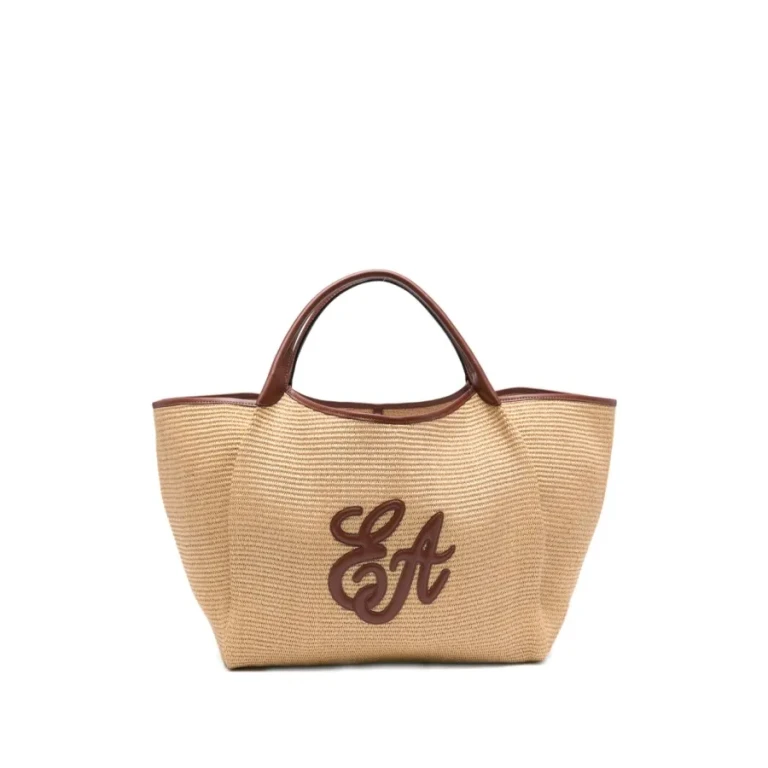 Emporio Armani Large Straw Tote Bag