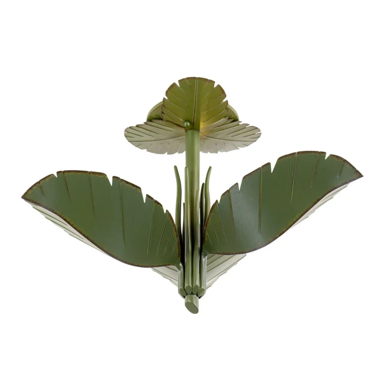 Banana Leaf Three Light Semi-Flush Mount from the Banana Leaf Collection
