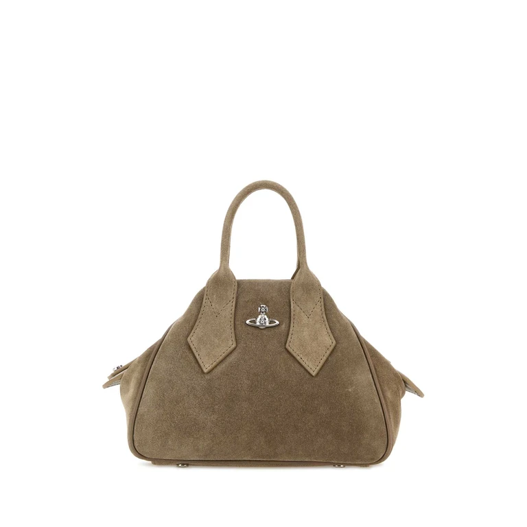 Vivienne Westwood Dove Grey Suede Small Yasmine Handbag Stone Borse A Mano - Women