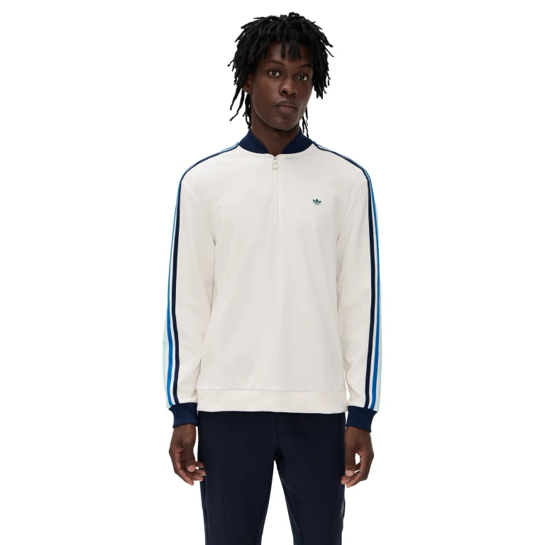 Adidas Golf Originals 3-Stripe 1/4 Zip Chalk White/Night Indigo M