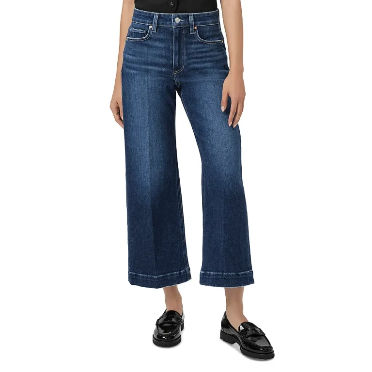 Paige Petites Anessa High Rise Wide Leg Jeans in Foreign Film