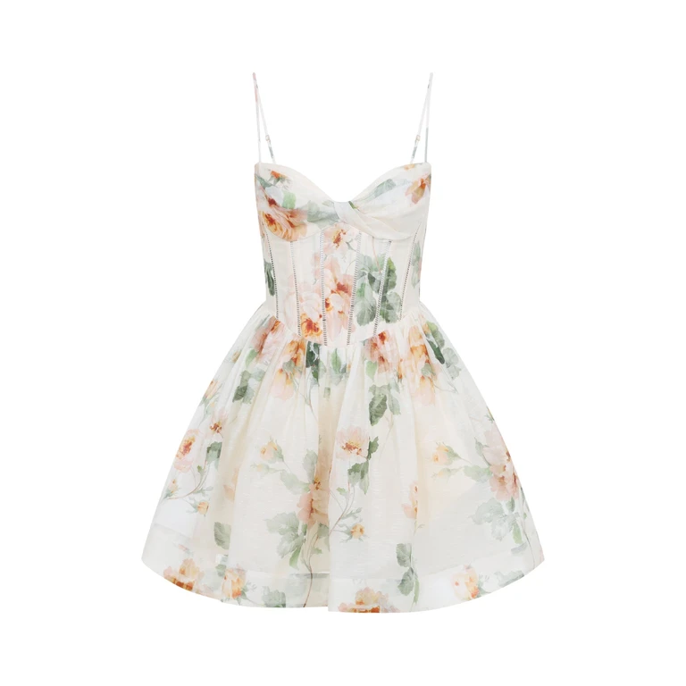 Zimmermann Carousel Corset Mini Dress Linen/flax - Women