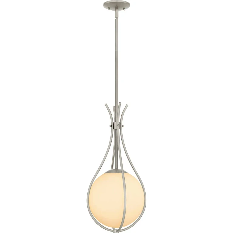 Brushed Nickel One Light Mini Pendant from the Quoizel Pendant Collection
