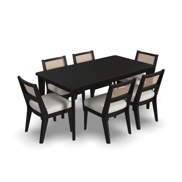 Brentwood Black Rectangular Table and 6 Chairs