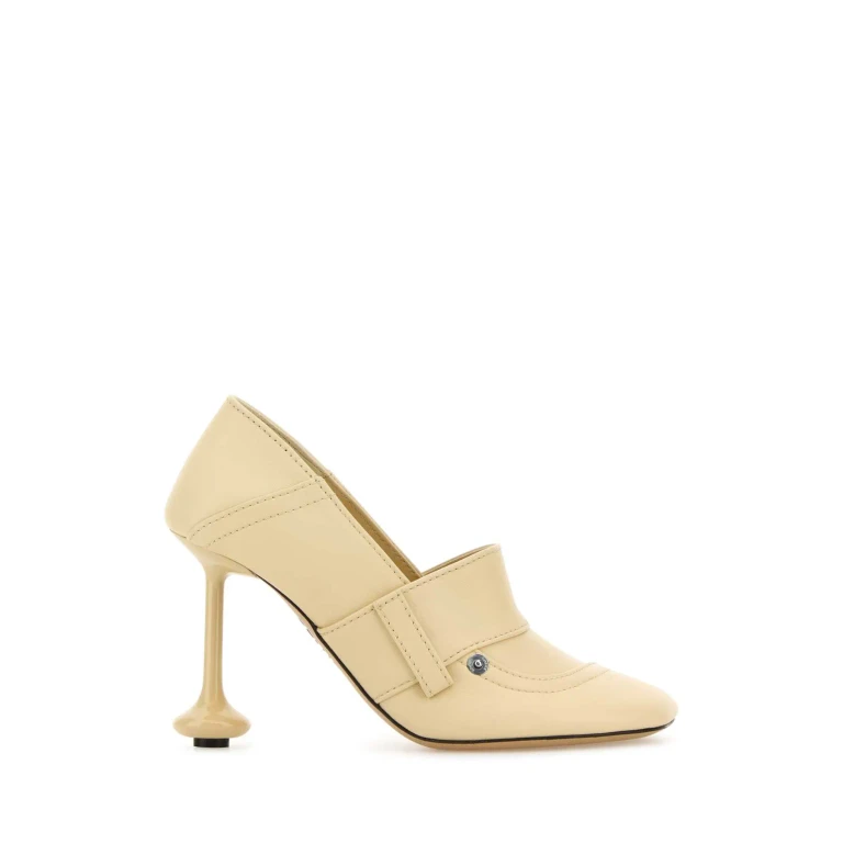 Loewe Cream Leather Toy Pumps