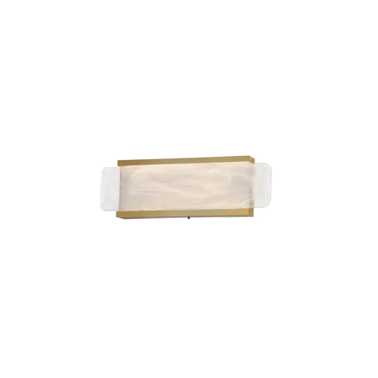 Natural Aged Brass LED Bathroom Vanity Light from the Celine Collection