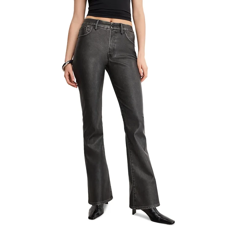 Good American Good Classic Faux Leather Bootcut Pants