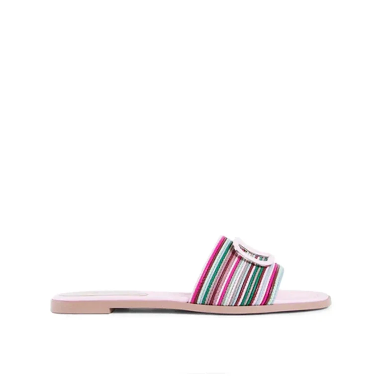 Valentino Garavani VLogo Signature raffia slide Sandals