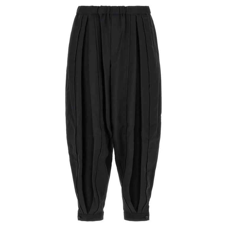 Comme Des Garcons Black Barrel Leg Pants Black Polyester - Men