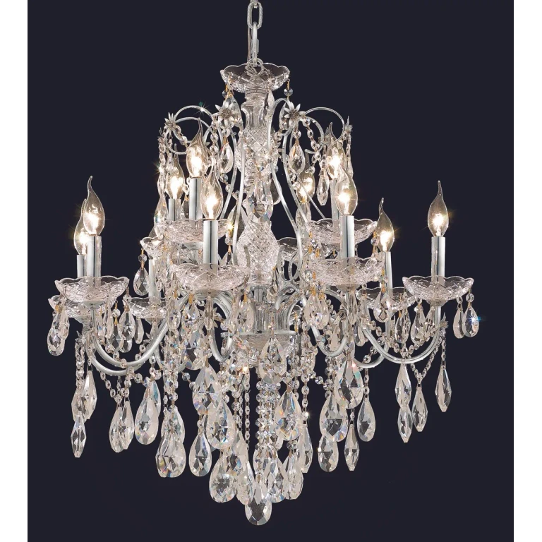 Chrome 12 Light Chandelier from the St. Francis Collection