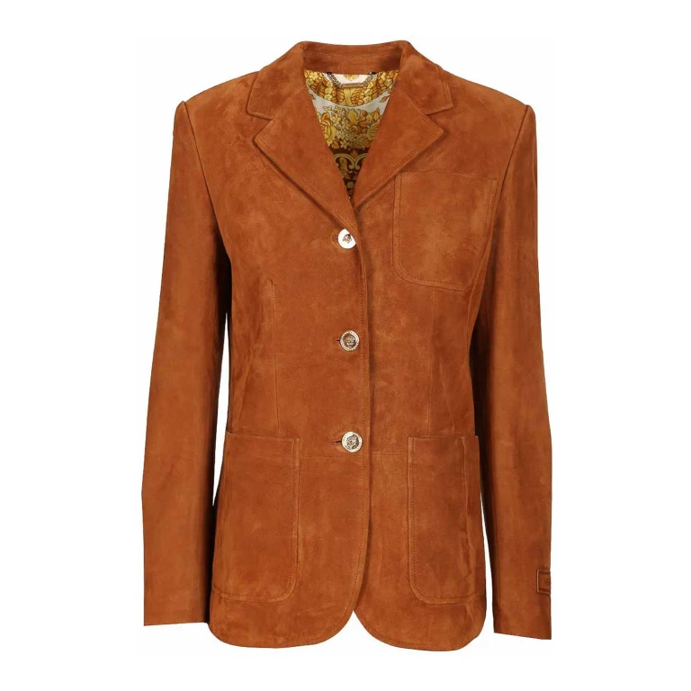 Versace Blouson En Cuir - Marron