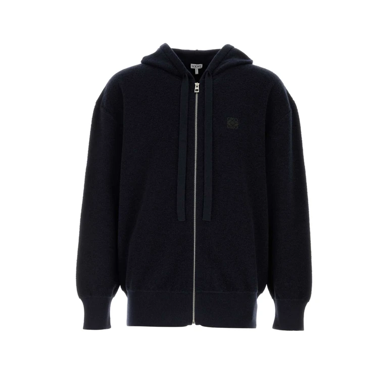 Loewe Navy Blue Wool Cardigan Navyblue Exterior: Felpe - Men