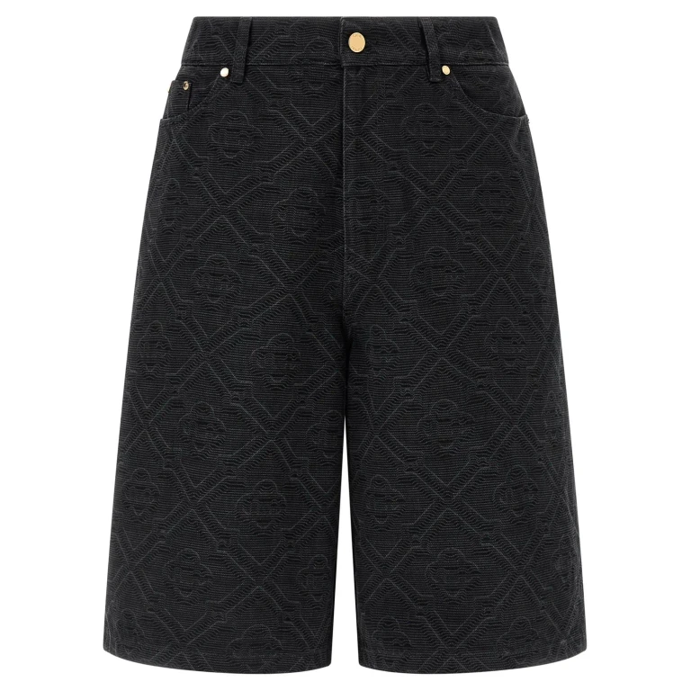 Casablanca Laser Monogram Denim Bermuda Shorts