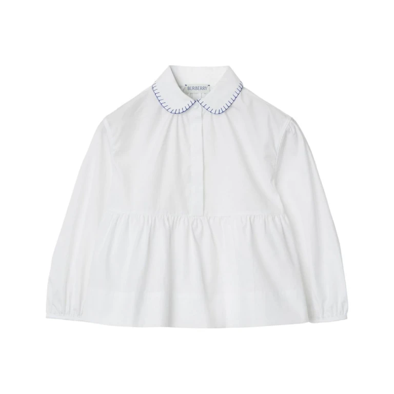 Burberry Kids Cotton Peplum Blouse