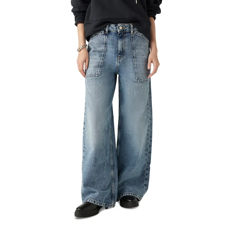 ba & sh Mellou Wide Leg Jeans in Light Used Blue