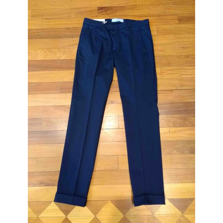 Briglia 1949 Gabardina Blue Cotton Pant - Men