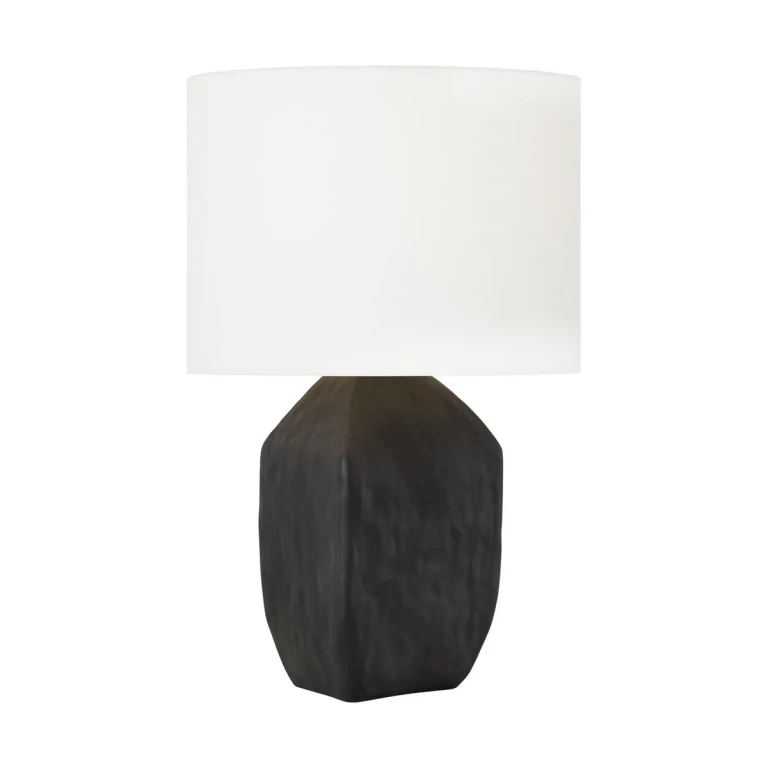 Rough Black Ceramic Table Lamp from the Sybert Collection