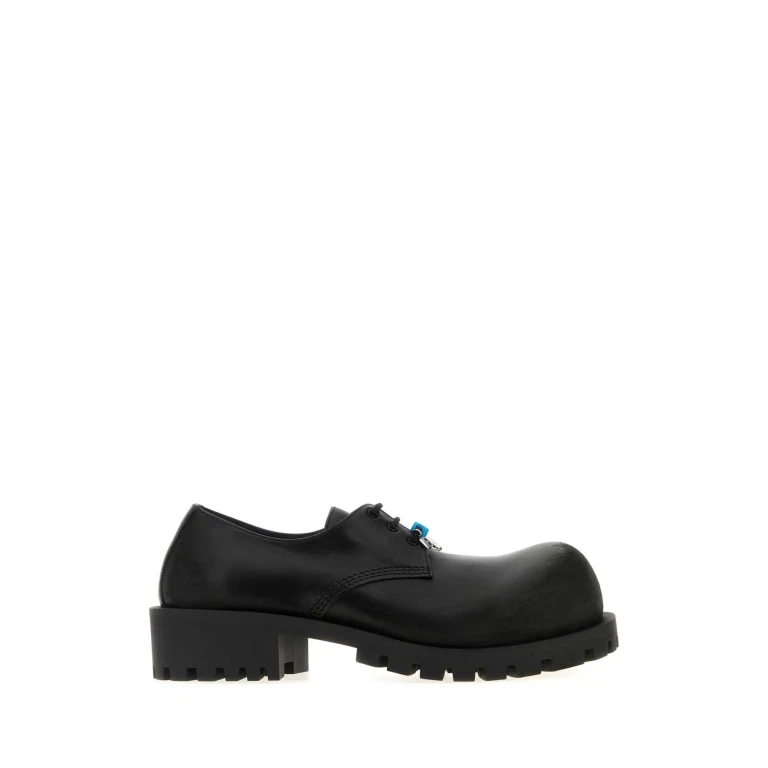 Valentino Garavani Black Leather Lace-up Shoes