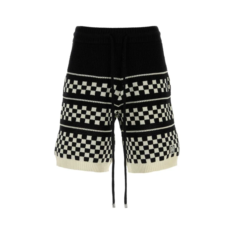 AMIRI Embroidered Wool Blend Bermuda Shorts