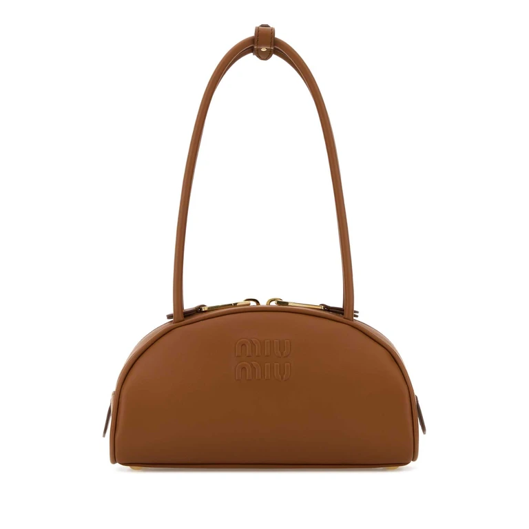 Miu Miu Caramel Leather Beau Shoulder Bag Cognac Borse A Mano - Women