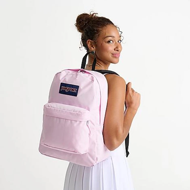 Jansport SuperBreak Plus Backpack (26L) in Pink Ice