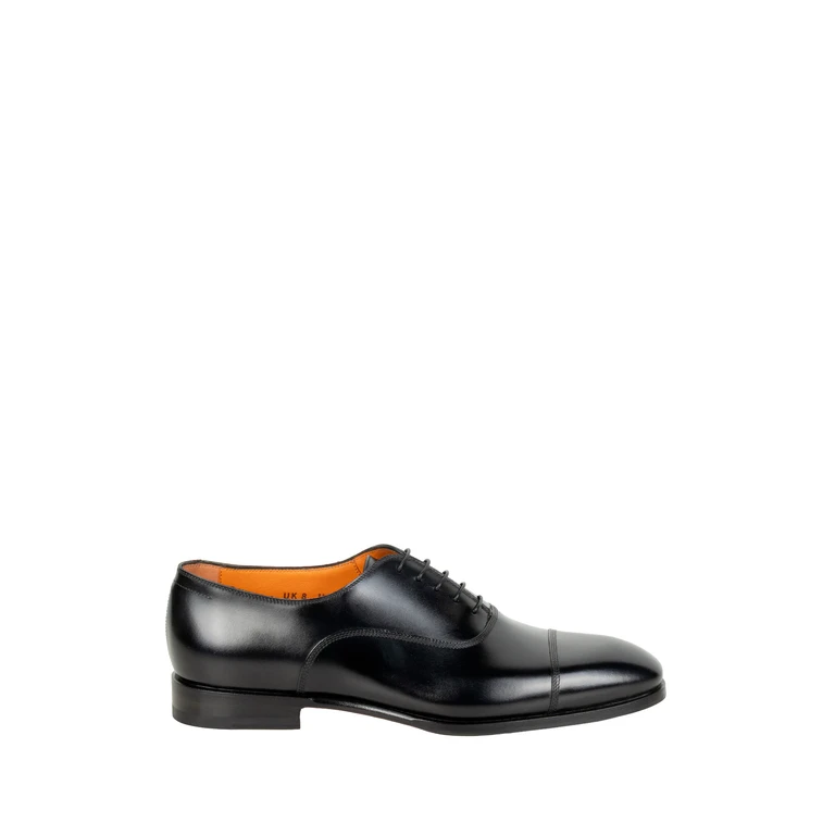 Santoni Flat shoes Black Leather - Men