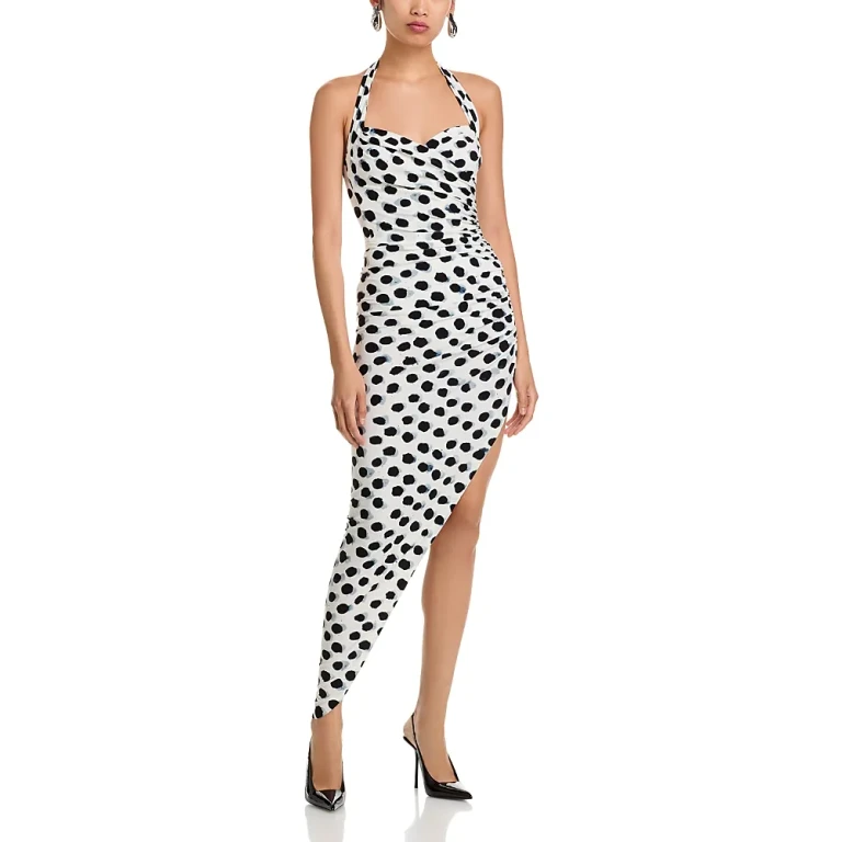 Norma Kamali Cayla Asymmetric Halter Dress
