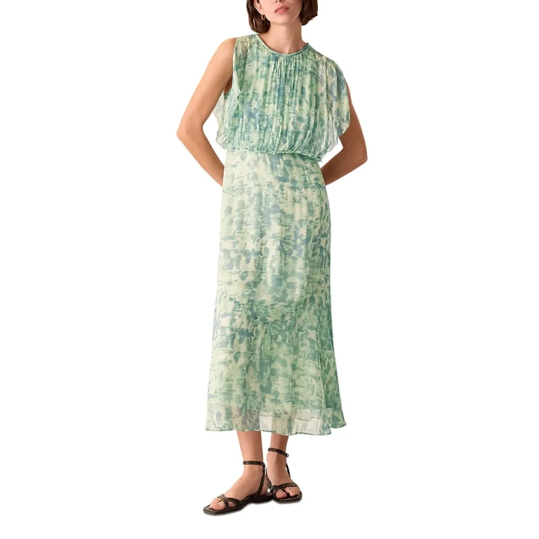 Whistles Petites Dashed Brush Marks Midi Dress
