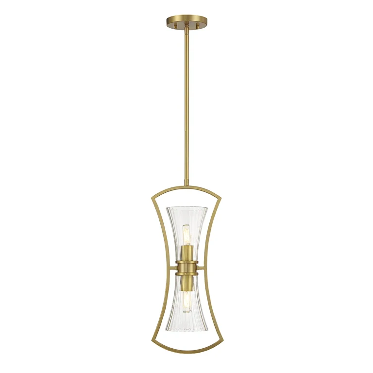 Warm Brass Two Light Pendant from the Bennington Collection