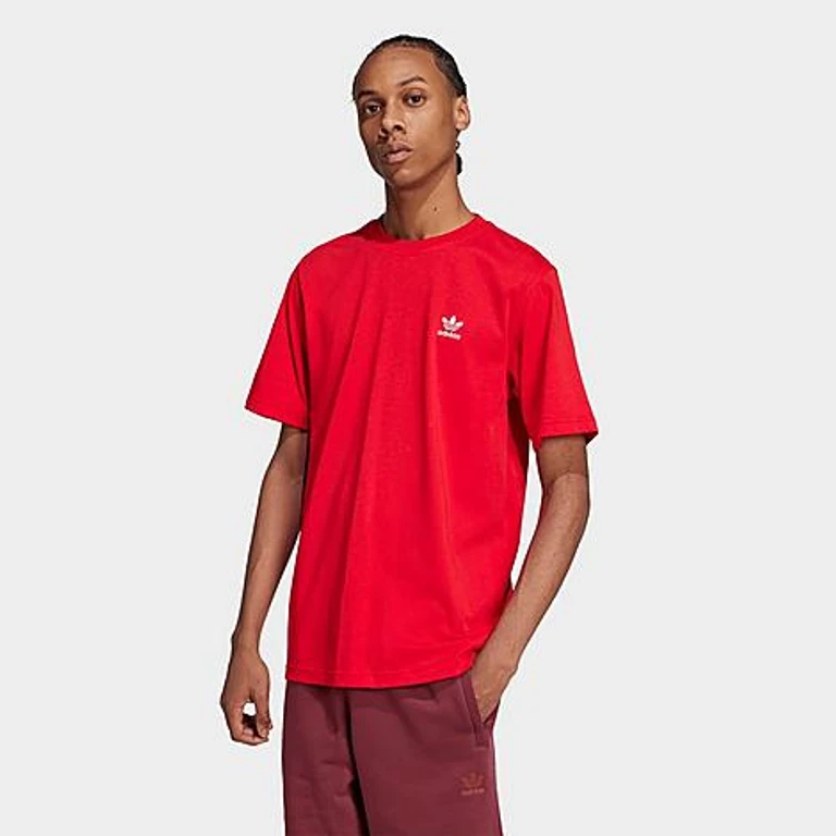 adidas Men's Originals Trefoil Essentials T-Shirt in Better Scarlet Size: XS