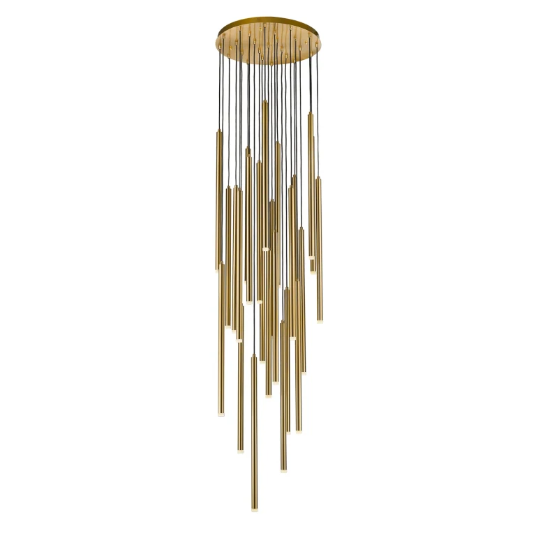 Filmore Ave. 25-Light Chandelier in Antique Brass