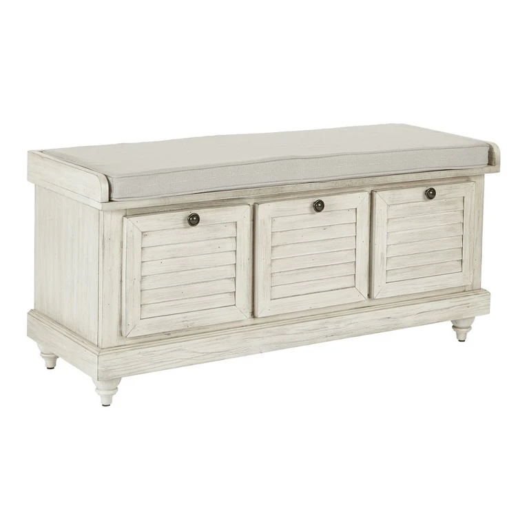 Dover Whitewash Storage Bench